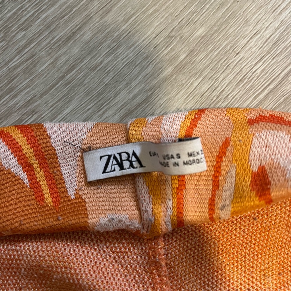 Vibrant Orange Swirl Pattern Pants - image 3